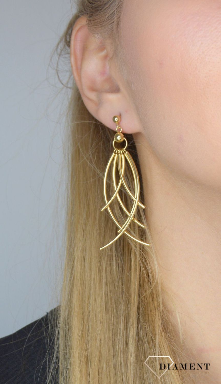 Złote kolczyki wiszące 585 pawie pióra D0LB9VI-53-Y OR204623.jpg